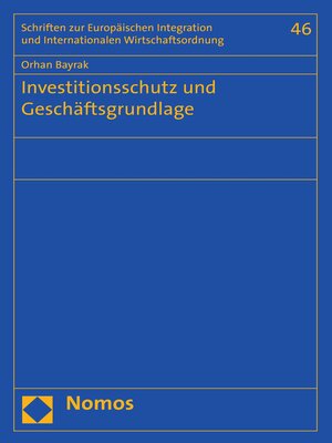 cover image of Investitionsschutz und Geschäftsgrundlage
